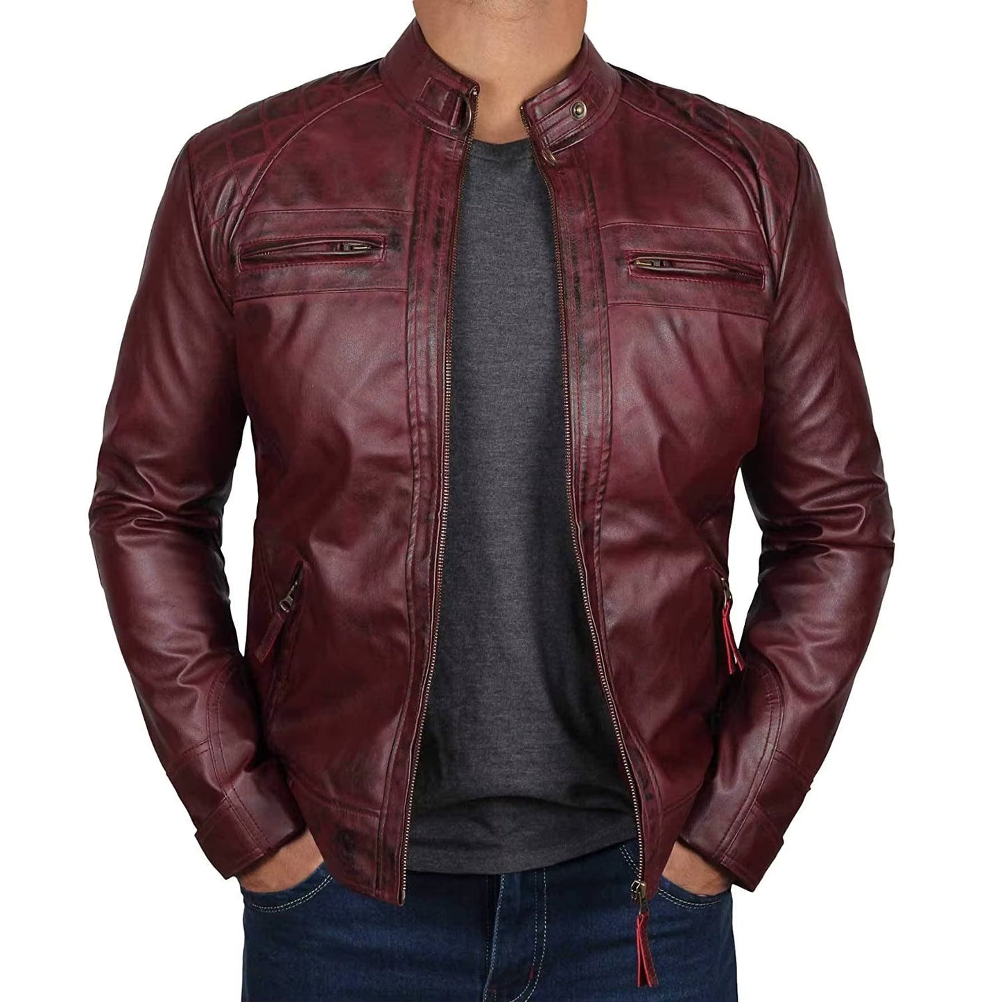 Leather jacket man style